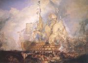 Joseph Mallord William Turner The Battle of Trafalgar (mk25) oil painting on canvas